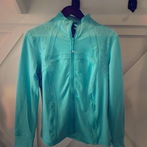 Tangerine zip up - beautiful teal color - large